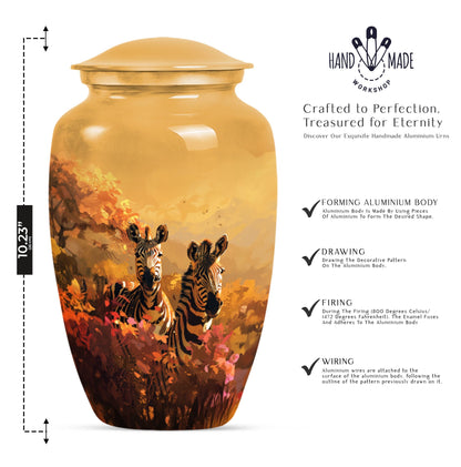 10 inch Aluminium Medium Zebra urn.