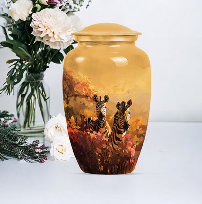 10 inch Aluminium Medium Zebra urn.