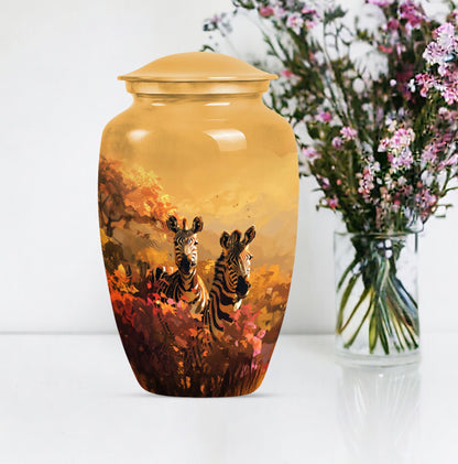 10 inch Aluminium Medium Zebra urn.