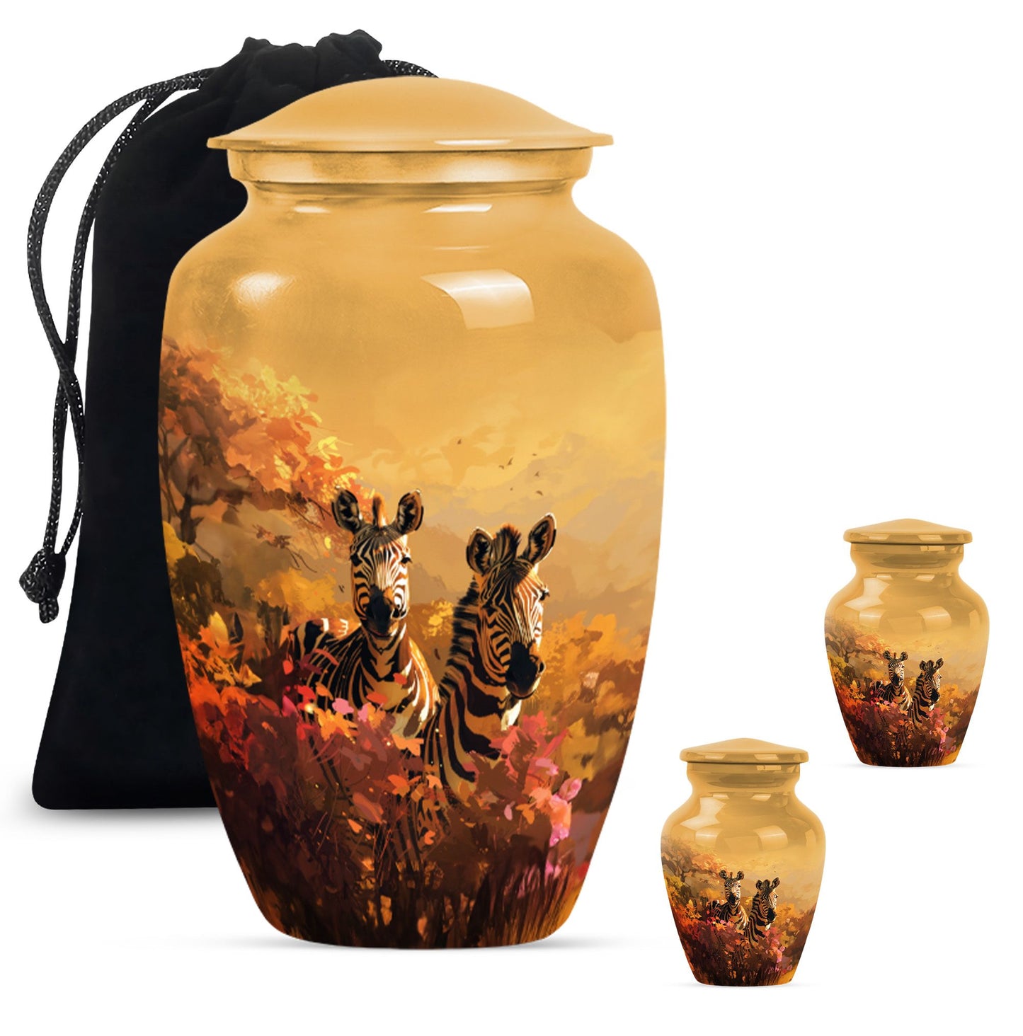 10 inch Aluminium Medium Zebra urn.