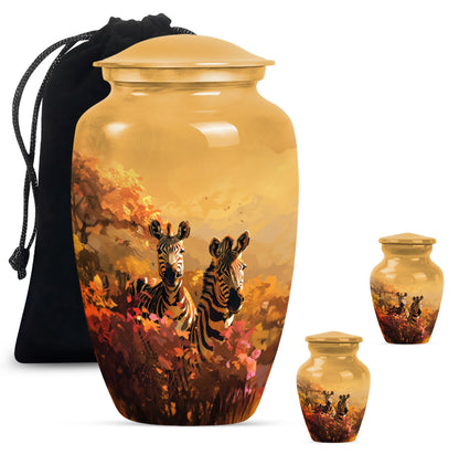 10 inch Aluminium Medium Zebra urn.