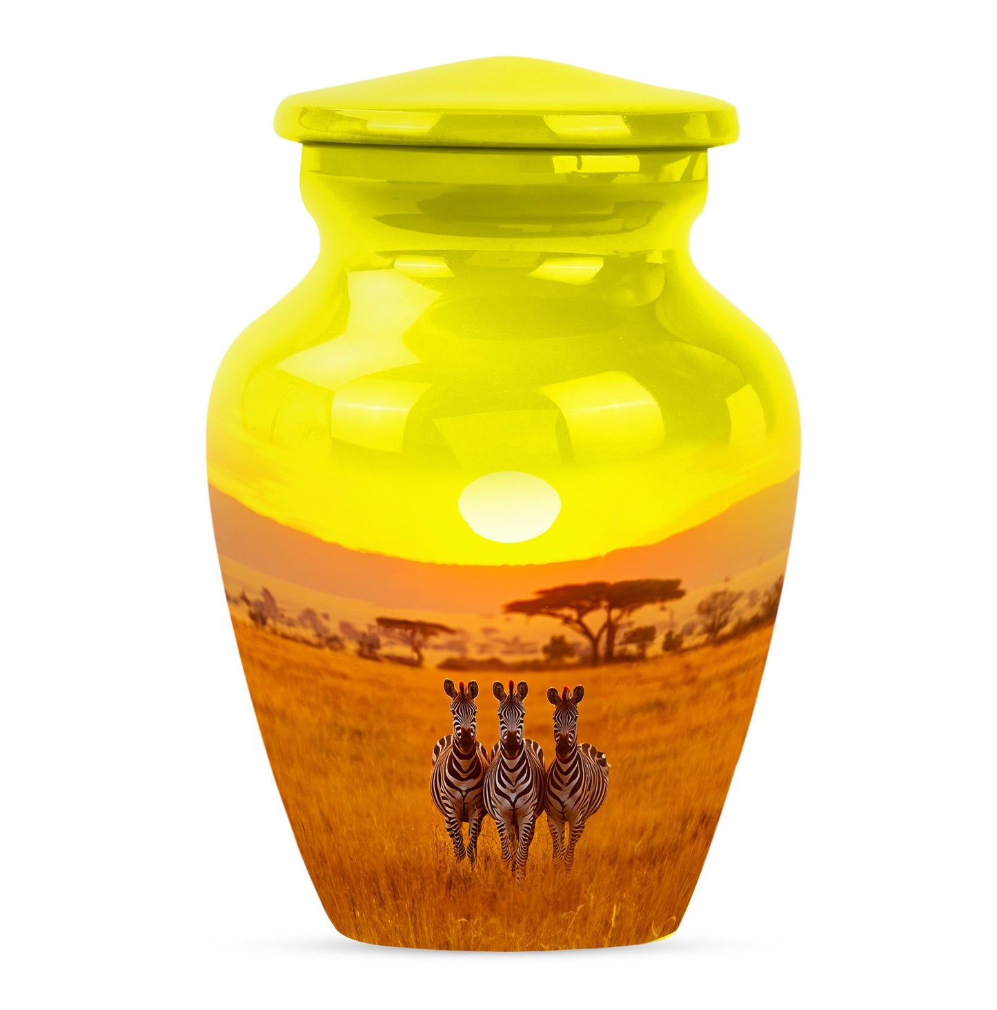Personalized Zebra Memorial Urn for Human Ashes - 10-inch, 200 cu in - Yatskia