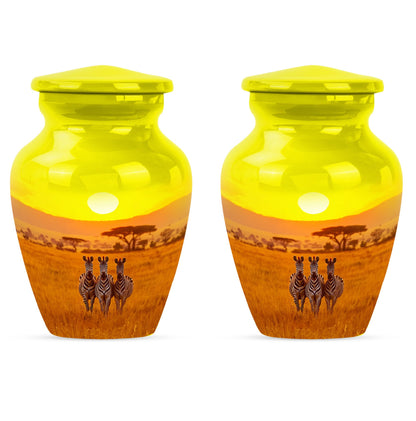 Personalized Zebra Memorial Urn for Human Ashes - 10-inch, 200 cu in - Yatskia