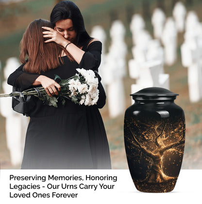 Tree of Life Memorial Urn, large size for human ashes.