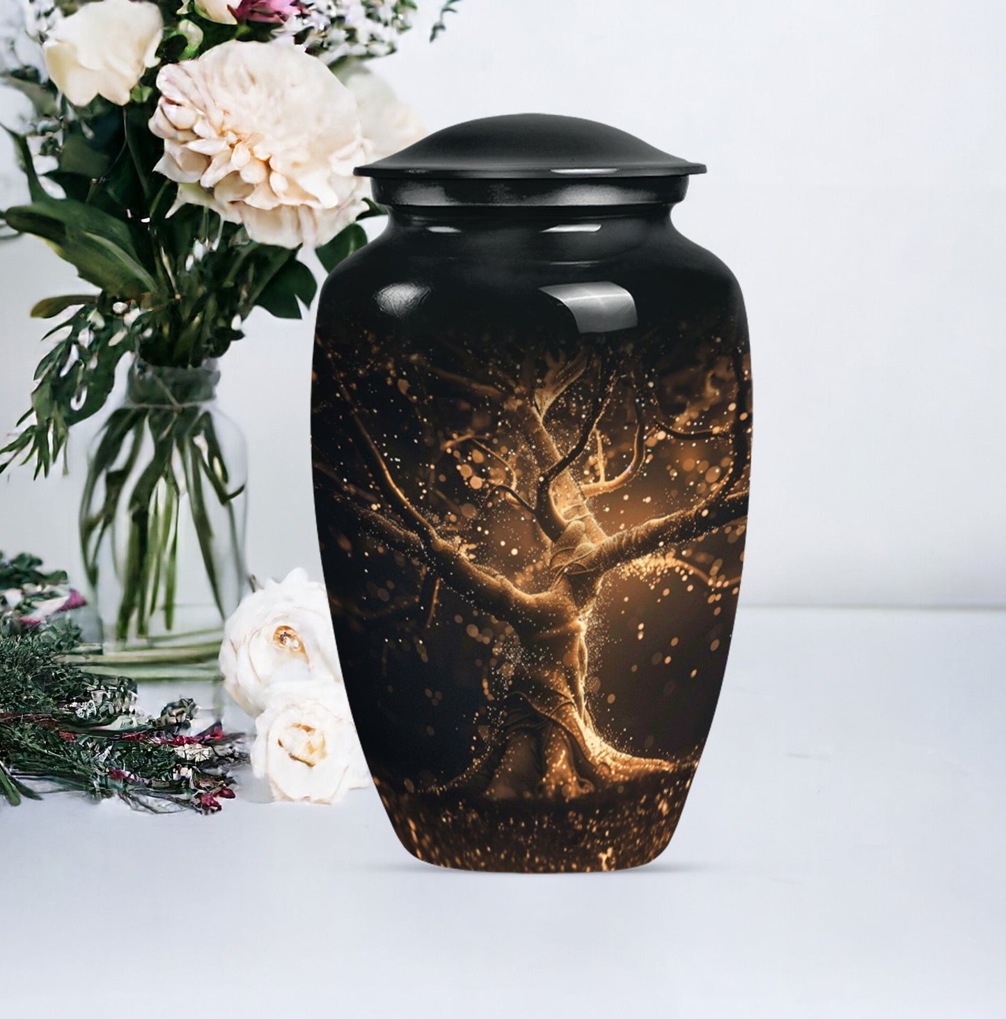 Tree of Life Memorial Urn, large size for human ashes.