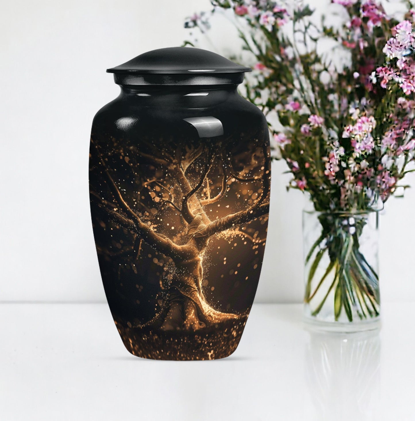 Tree of Life Memorial Urn, large size for human ashes.