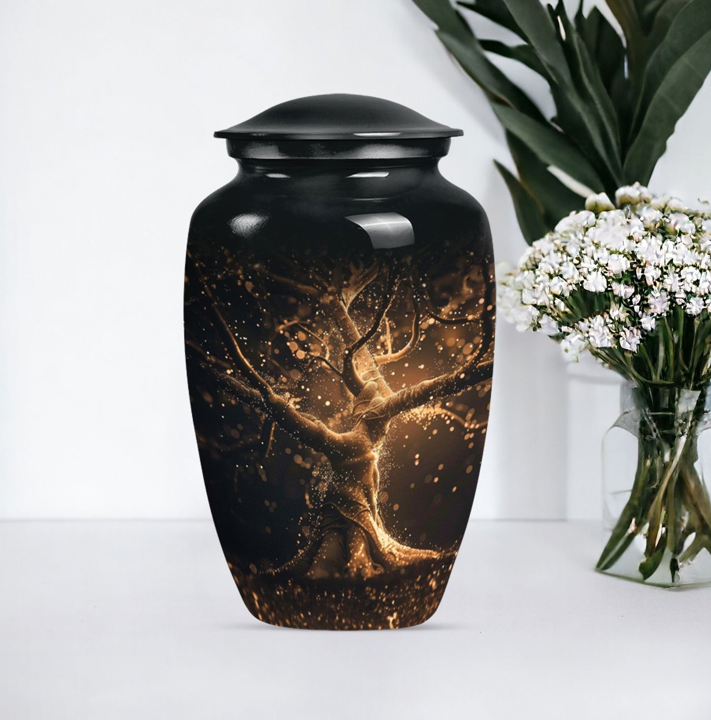 Tree of Life Memorial Urn, large size for human ashes.