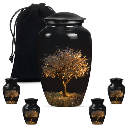 10-inch Classic Aluminium Tree of Life Urn for human ashes.