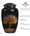 10-inch Classic Aluminium Tree of Life Urn for human ashes.