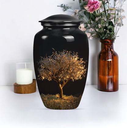 10-inch Classic Aluminium Tree of Life Urn for human ashes.