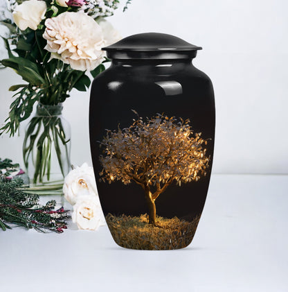 10-inch Classic Aluminium Tree of Life Urn for human ashes.