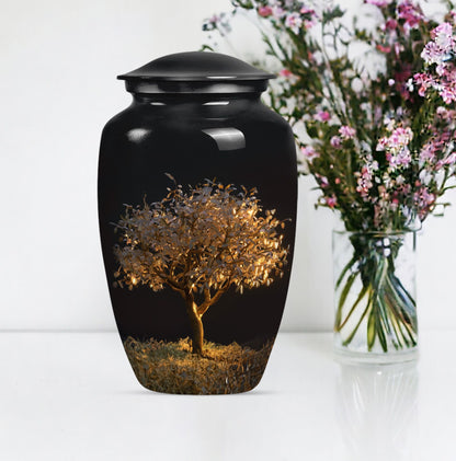 10-inch Classic Aluminium Tree of Life Urn for human ashes.