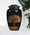 10-inch Classic Aluminium Tree of Life Urn for human ashes.