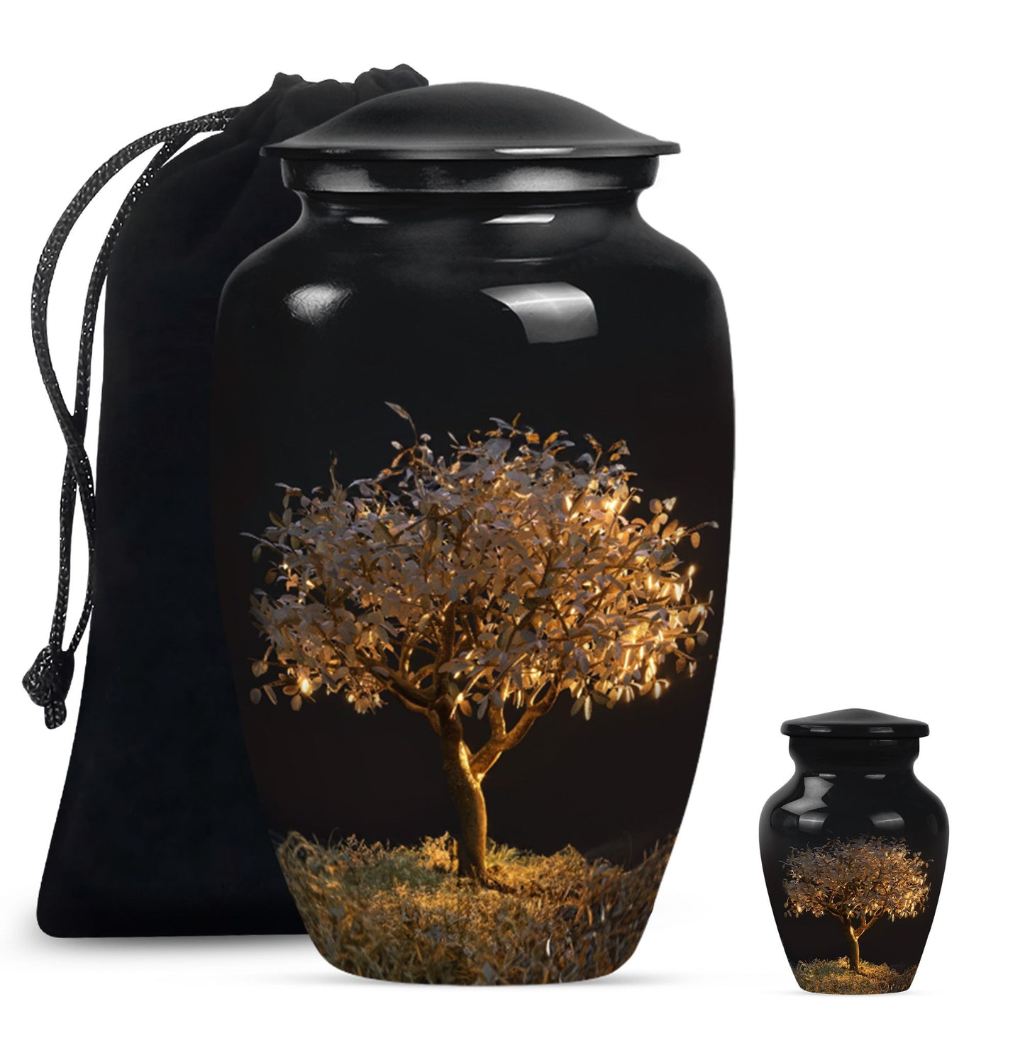 10-inch Classic Aluminium Tree of Life Urn for human ashes.