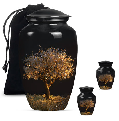 10-inch Classic Aluminium Tree of Life Urn for human ashes.
