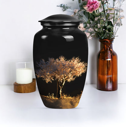 10-inch classic Tree of Life urn for adult human ashes.