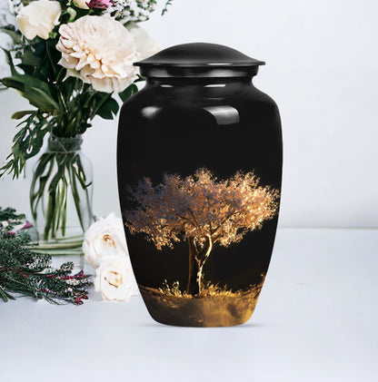 10-inch classic Tree of Life urn for adult human ashes.