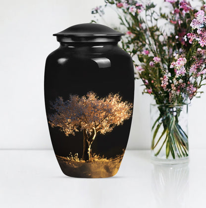10-inch classic Tree of Life urn for adult human ashes.