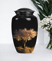 10-inch classic Tree of Life urn for adult human ashes.