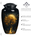 10-inch tree of life urn for burial ashes.