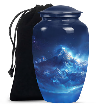 Classic 10 Inch Mountains Urn for ashes, Personalizable 