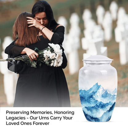Classic 10 inch mountains urn made of aluminium