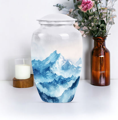 Classic 10 inch mountains urn made of aluminium