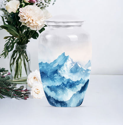 Classic 10 inch mountains urn made of aluminium
