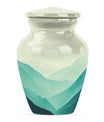 Classic mountain-theme aluminium urn for adult male memorial