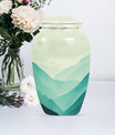 Classic mountain-theme aluminium urn for adult male memorial