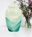 Classic mountain-theme aluminium urn for adult male memorial