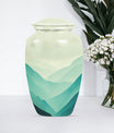 Classic mountain-theme aluminium urn for adult male memorial