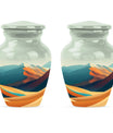 Classic 10-inch mountains urn made of aluminium for dad's cremation ashes.