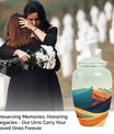Classic 10-inch mountains urn made of aluminium for dad's cremation ashes.