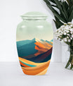 Classic 10-inch mountains urn made of aluminium for dad's cremation ashes.