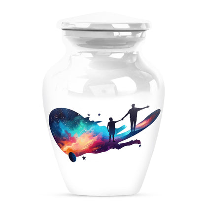 Classic 10-inch father urn, abstract design, 