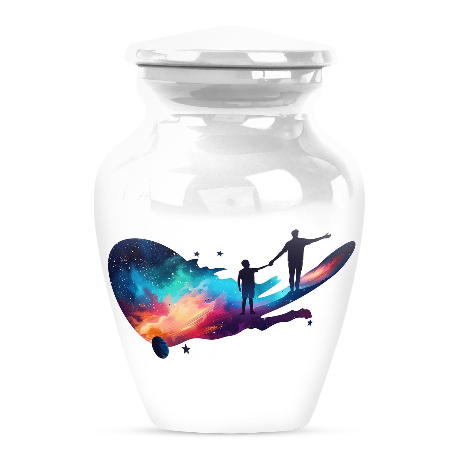 Classic 10-inch father urn, abstract design, 