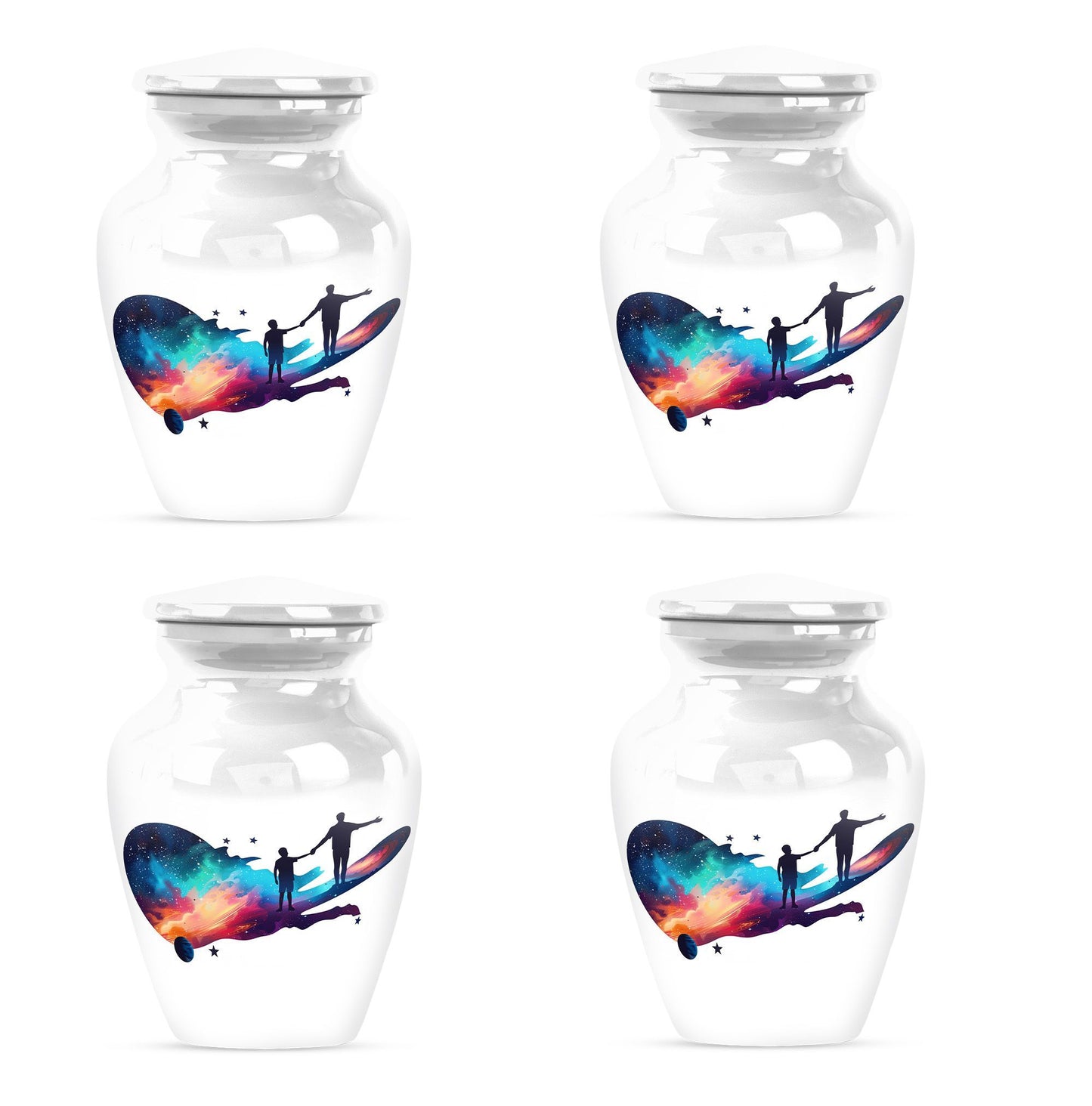 Classic 10-inch father urn, abstract design, 