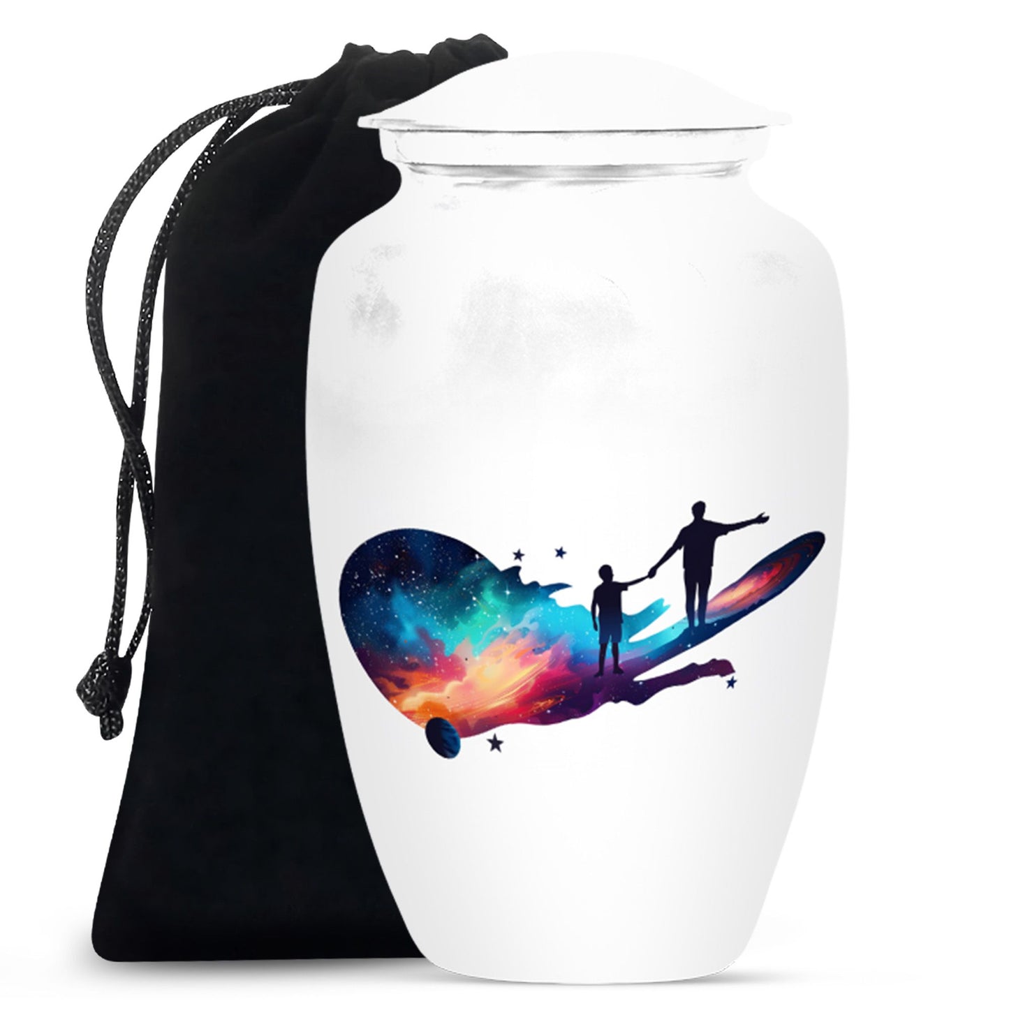 Classic 10-inch father urn, abstract design, 