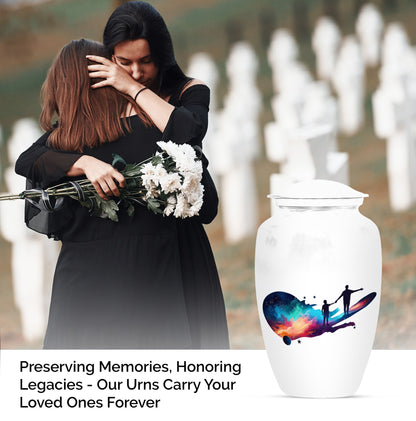 Classic 10-inch father urn, abstract design, 