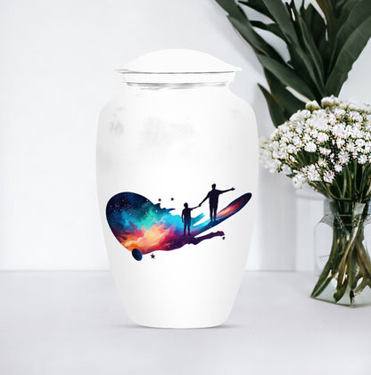 Classic 10-inch father urn, abstract design, 