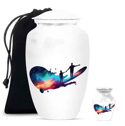Classic 10-inch father urn, abstract design, 