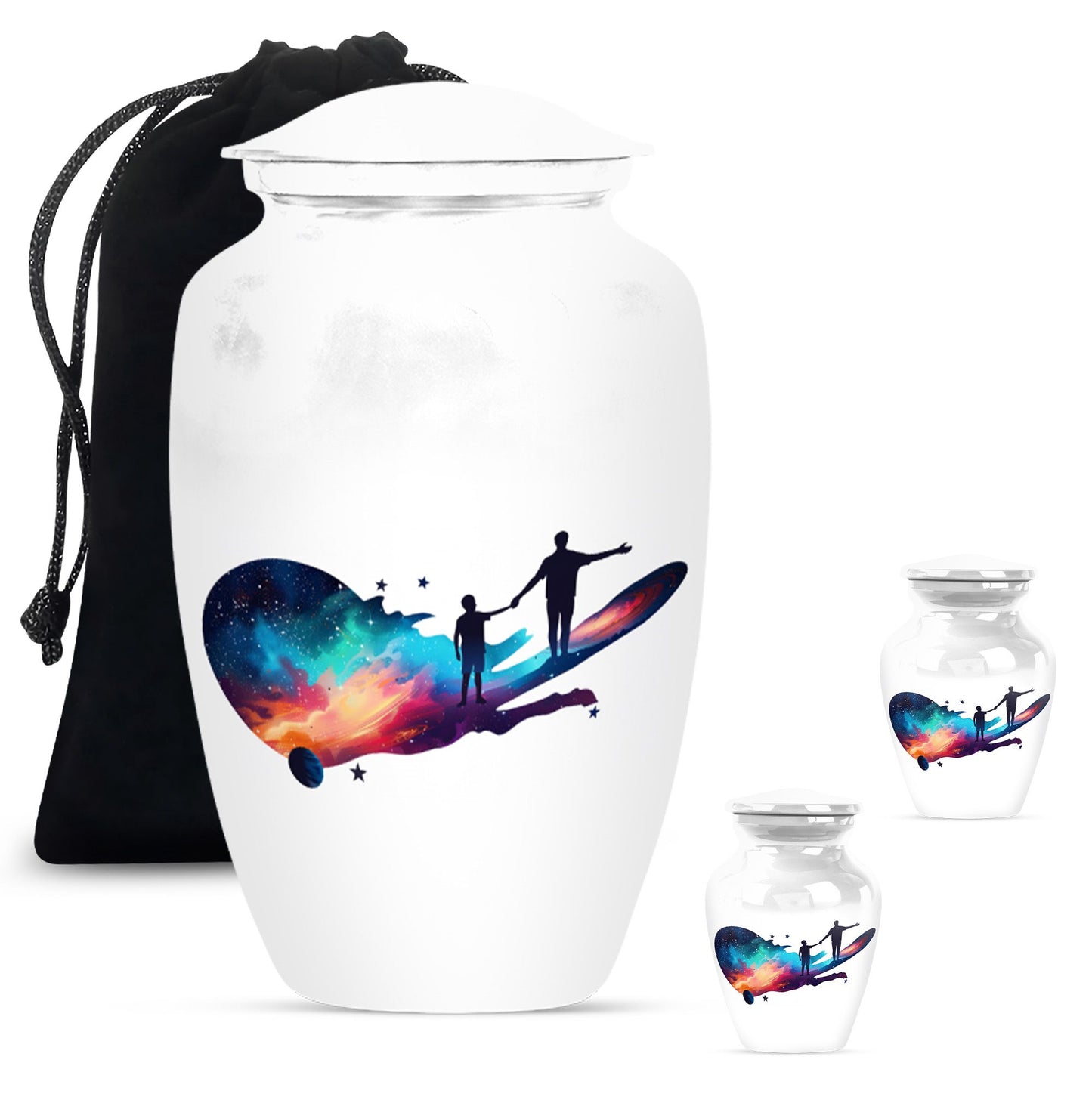 Classic 10-inch father urn, abstract design, 