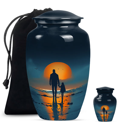 Personalized Father Keepsake Urn for Human Ashes - 10-inch, 200 cu in - Yatskia