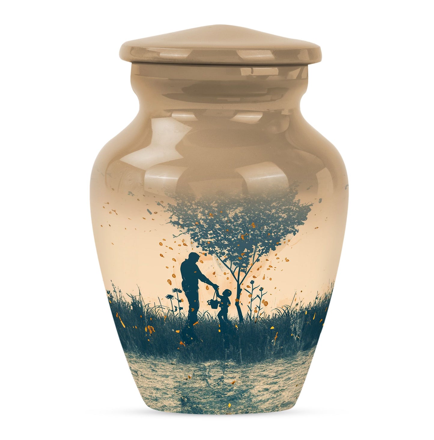 Personalized Father Keepsake Urn for Human Ashes - 10-inch, 200 cu in - Yatskia