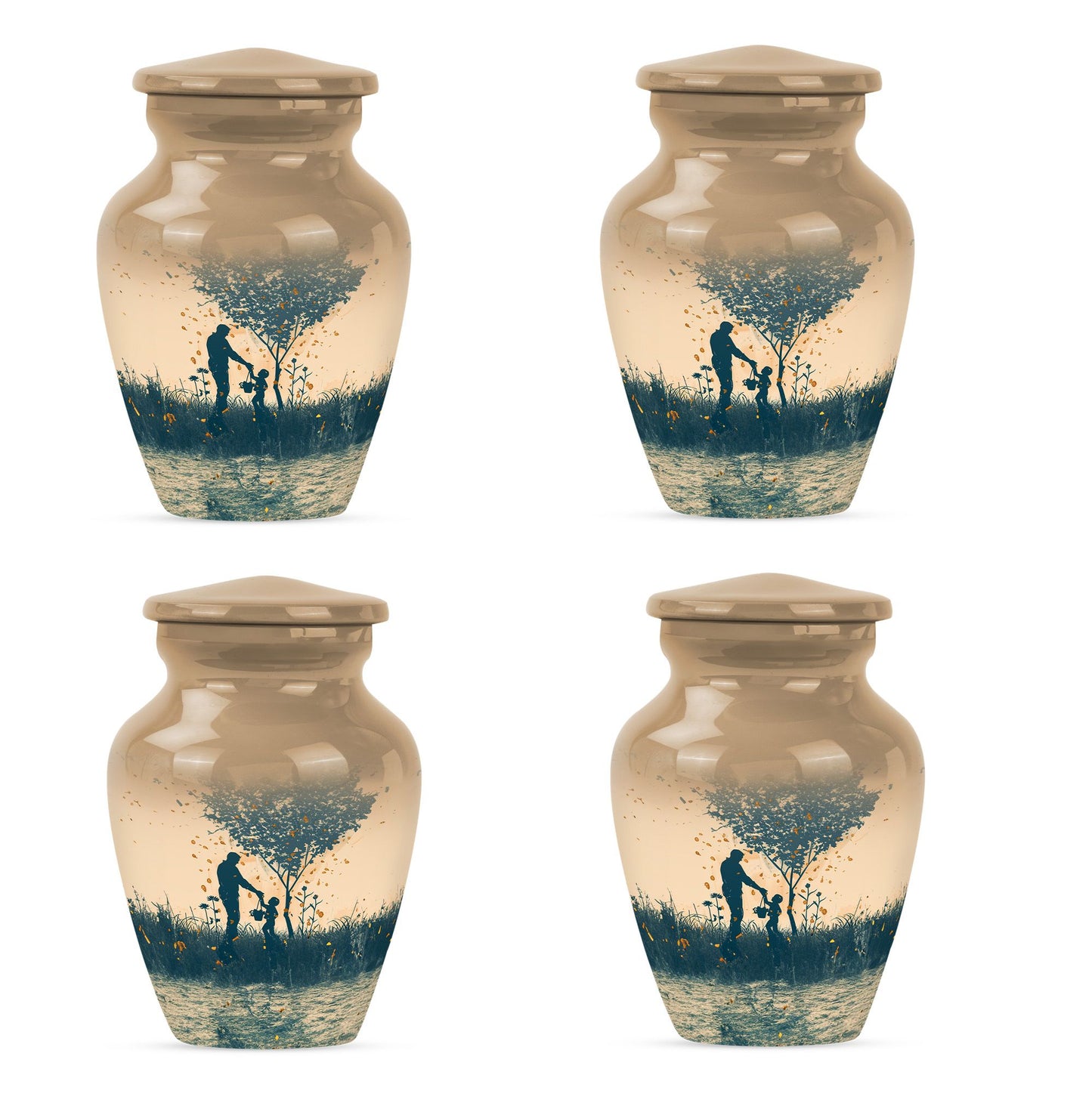Personalized Father Keepsake Urn for Human Ashes - 10-inch, 200 cu in - Yatskia