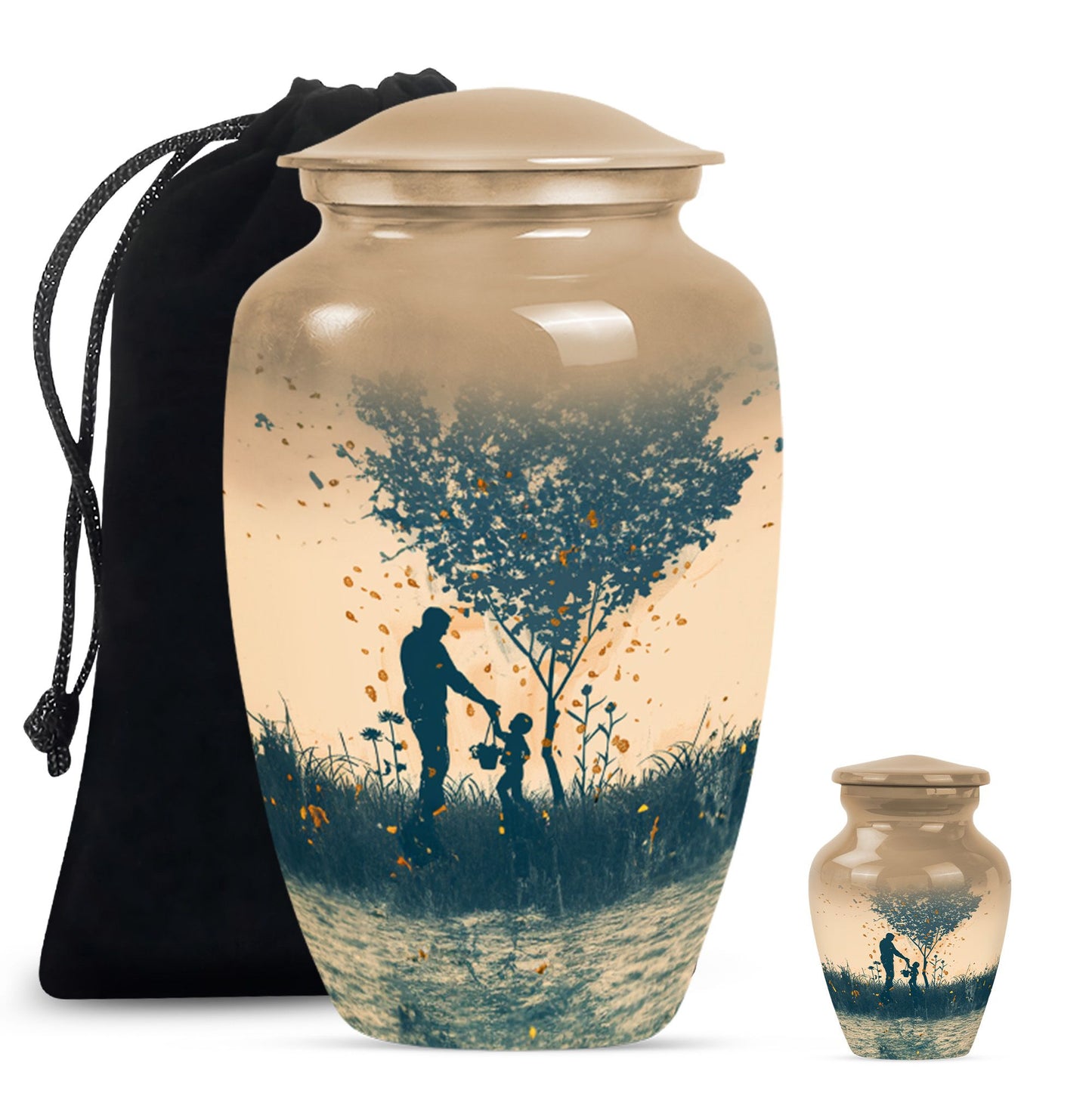 Personalized Father Keepsake Urn for Human Ashes - 10-inch, 200 cu in - Yatskia