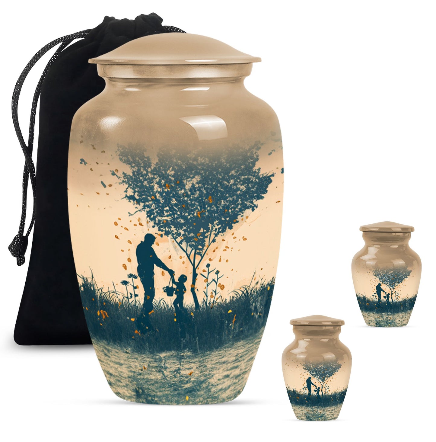 Personalized Father Keepsake Urn for Human Ashes - 10-inch, 200 cu in - Yatskia