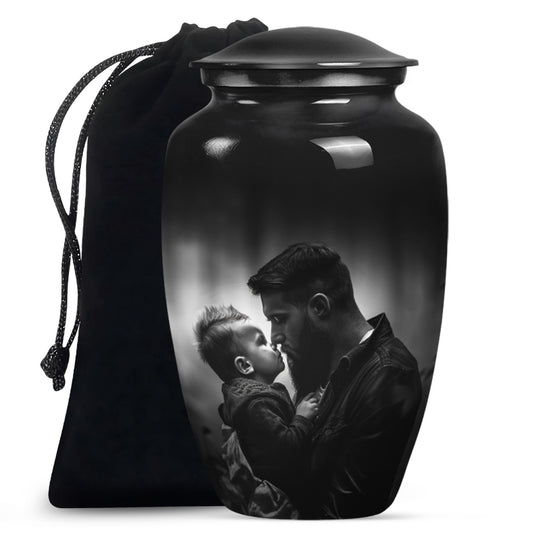 10-inch classic aluminum father urn, funeral urn.