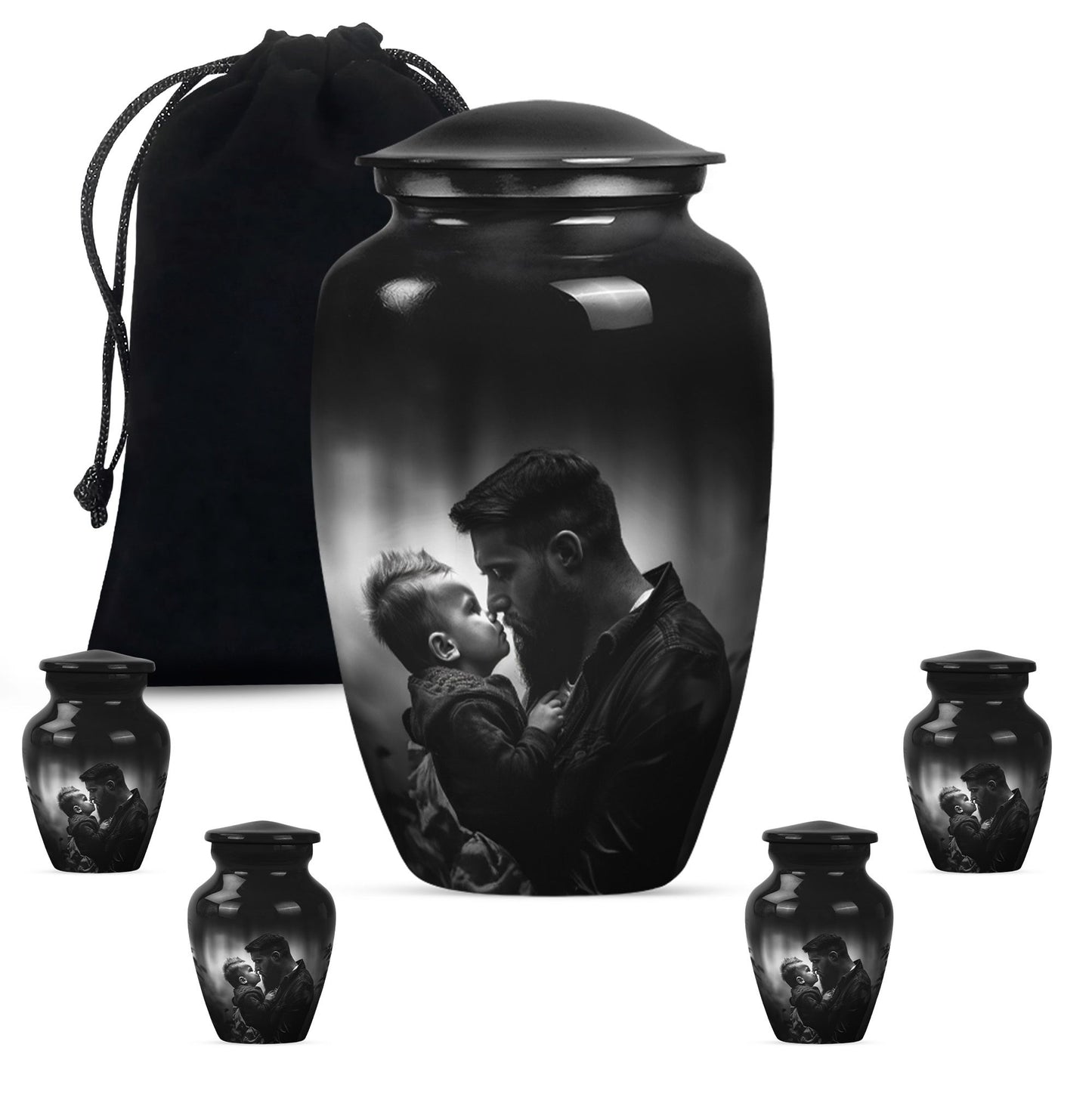 10-inch classic aluminum father urn, funeral urn.
